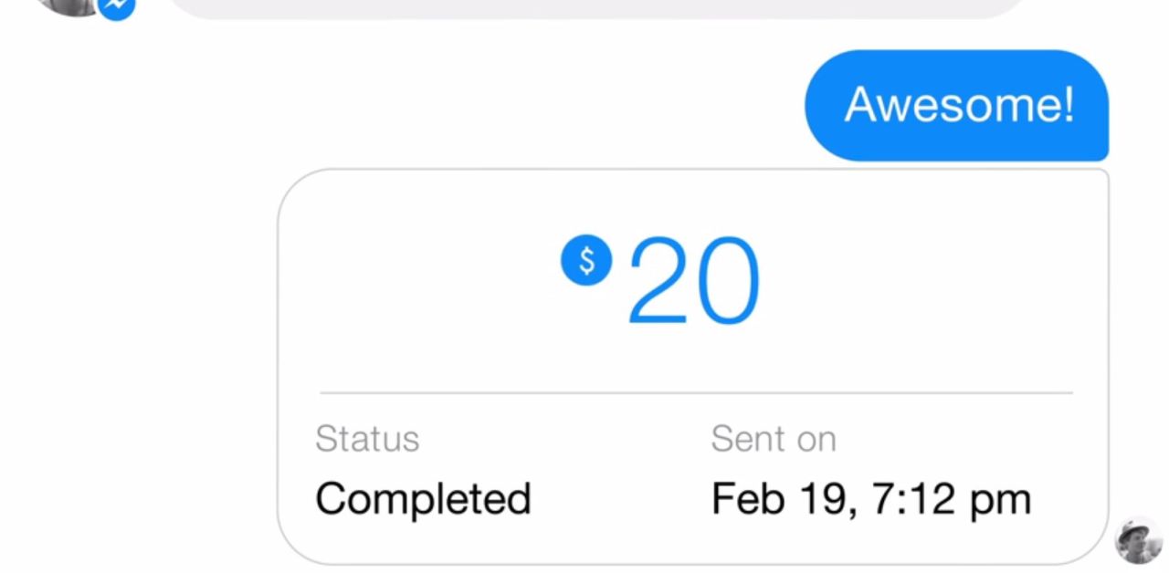Facebook Messenger pénzküldés