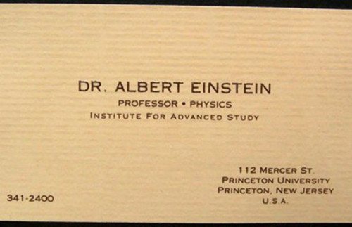 Hírességek névjegyei - Albert Einstein