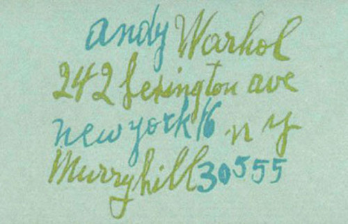 Hírességek névjegyei - Andy Warhol