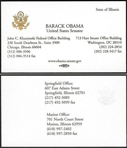 Hírességek névjegyei - Barack Obama