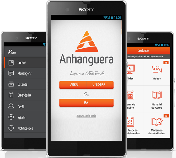 Minimál mobil felhasználói felület design - Anhanguera