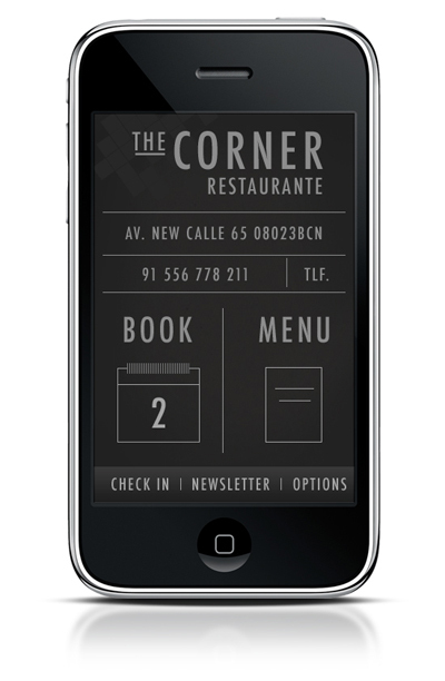Minimál mobil felhasználói felület design - The Corner