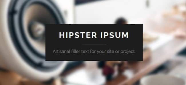 hipster lorem ipsum