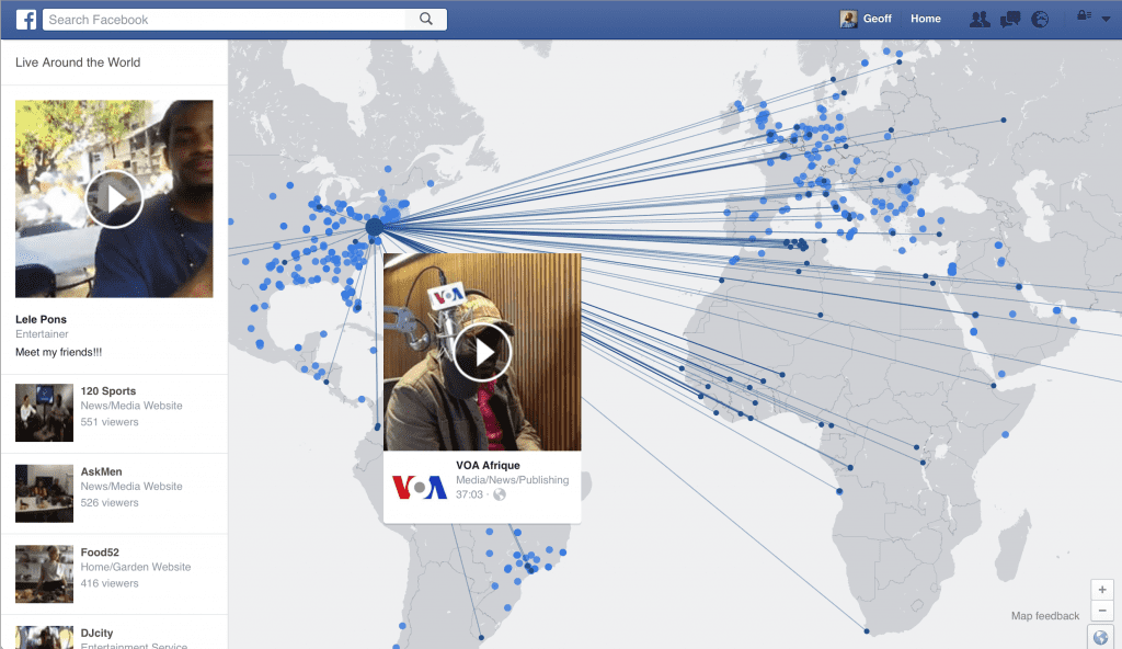 Facebook live map