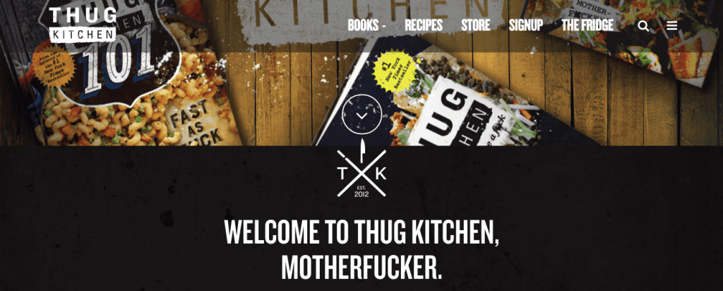 Thug Kitchen honlap.