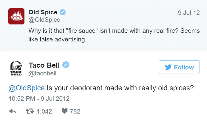 Old Spice VS Taco Bell - Twitter bejegyzés