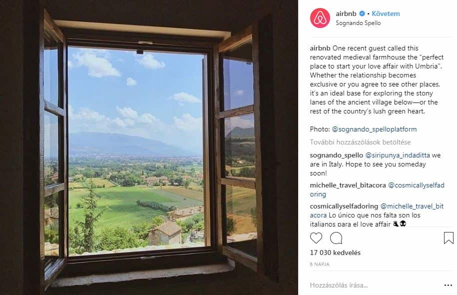 Airbnb Instagram fotó